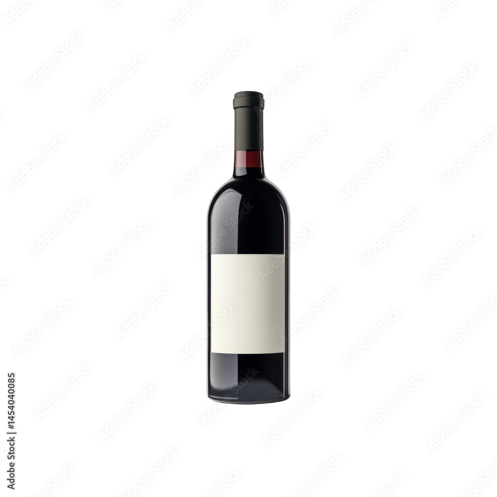 Fototapeta premium Blank Label Red Wine Bottle Mockup on Black Background