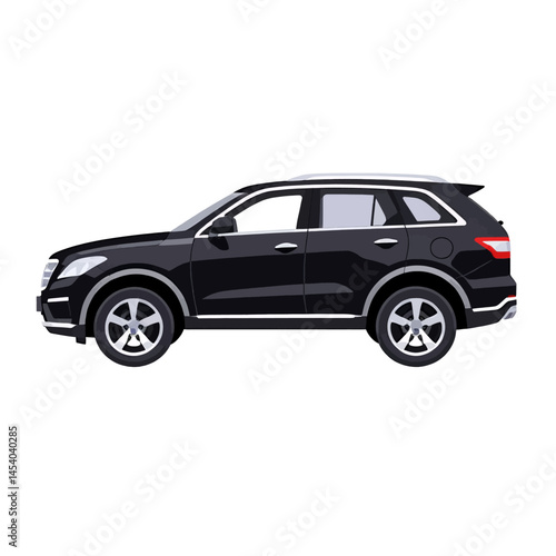 Black Suv Car Isolated Vector Illustration For Automotive Industry