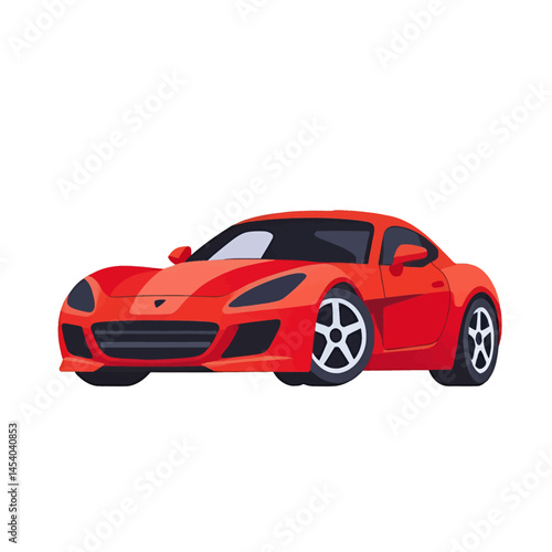 Cartoon Red Sports Car Isolated For Marketing, Advertising