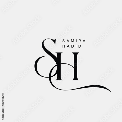 Luxury Personal Brand Logo Design | Samira Hadid Monogram SH

