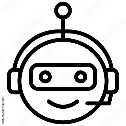 Support Bot Outline Icon