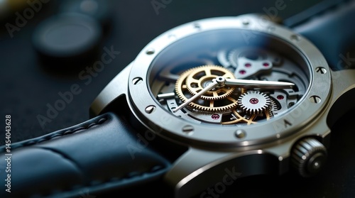 Wallpaper Mural A watch with a black band and a silver face Torontodigital.ca