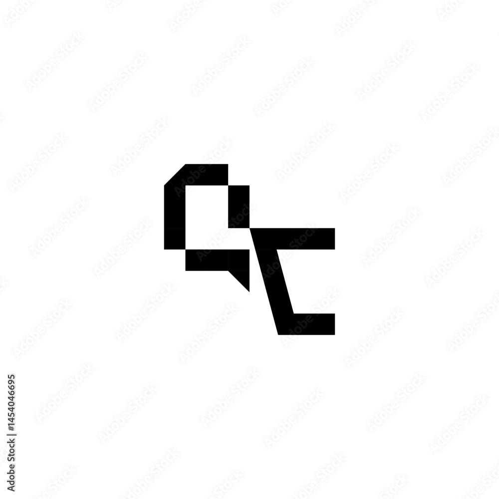 sporty style monogram cool minimalist logo QC Initial square concept Alphabet sporty style monogram cool minimalist logo QC Initial square concept Alphabet