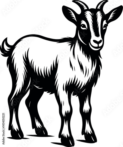 Goat vector black silhouette print design