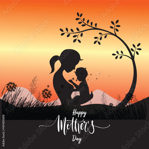 Happy Mother’s Day Vector Art – Emotional Illustration
