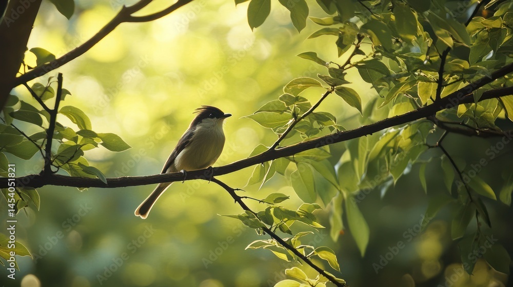 Obraz premium A tufted titmouse perched on a tree branch