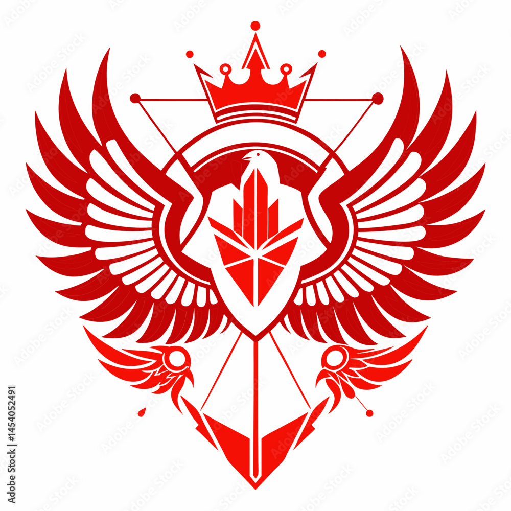 Obraz premium Vector illustration of a flying eagle