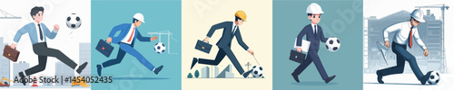 vector of architects playing ball