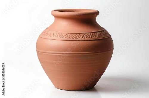 clay vase or pot isolated on white
