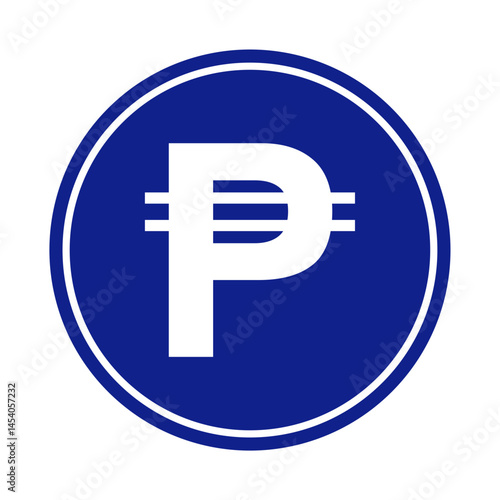 peso currency symbol isolated on transparent background