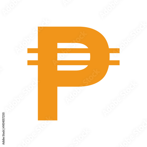 peso currency symbol isolated on transparent background