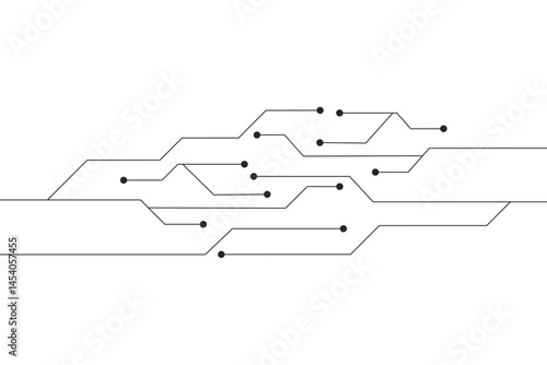 Abstract futuristic circuit board Illustration, Circuit board with various technology elements. Circuit board pattern for technology background. Vector illustration 