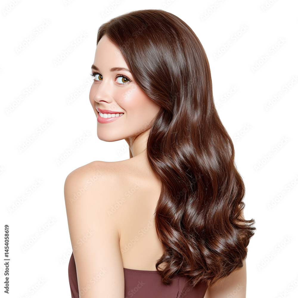 Naklejka premium Beautiful long wavy hair