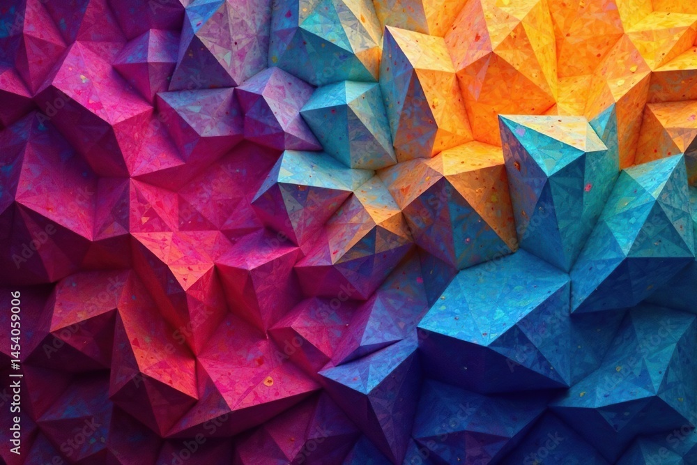 Naklejka premium Intricate tessellated geometric shapes in vibrant hues , art, geometry, pattern