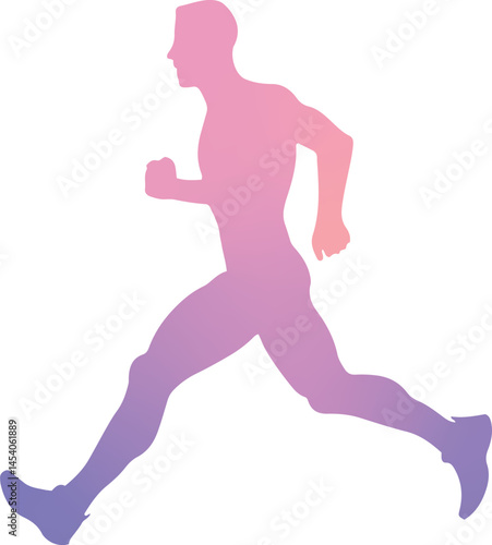 Running man silhouette. Fitness and sports logo vector. Adobe Illustrator Artwork