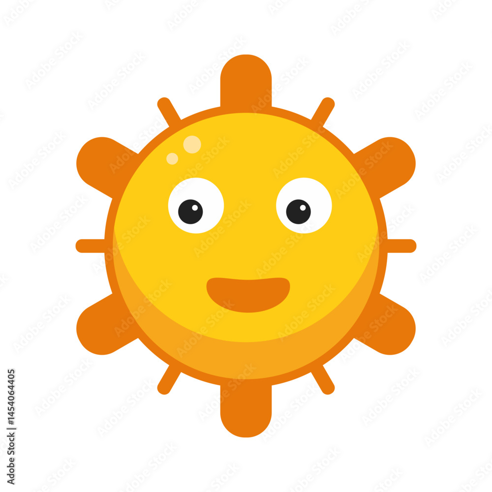 Fototapeta premium Sun Emoticon Vector Illustration