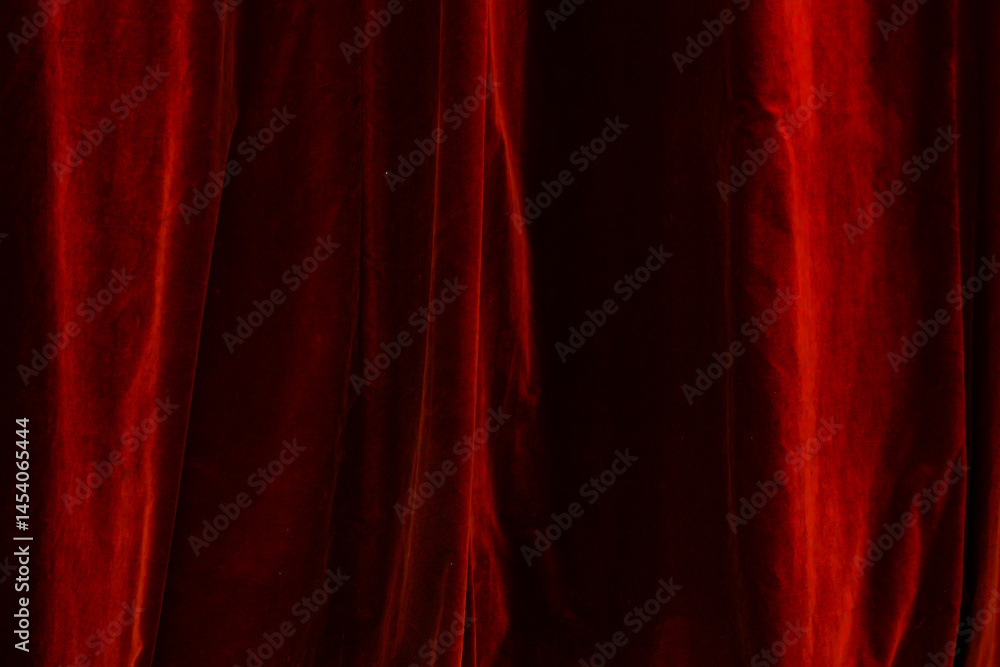 Red curtain in theatre background