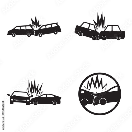 Vehicle accident icon symbol in traffic design vector illustration