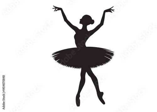 ballet dancer logo silhouette vector, ballet silhouette ballerina logo icon silhouette, ballet jumping dancer female dancer action pose black silhouette isolated on white background.