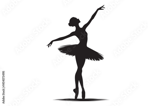 ballet dancer logo silhouette vector, ballet silhouette ballerina logo icon silhouette, ballet jumping dancer female dancer action pose black silhouette isolated on white background.