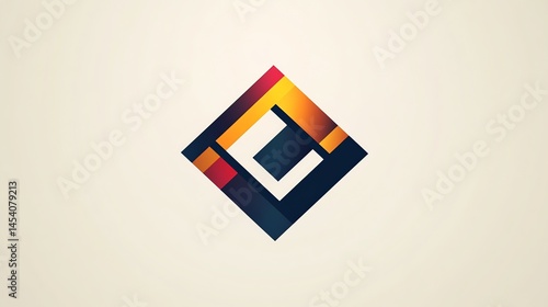 Digital illustration of a complex, geometric, dark and warm-toned diamond shape.