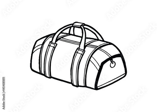Silhouette of duffel bag isolated on a white background