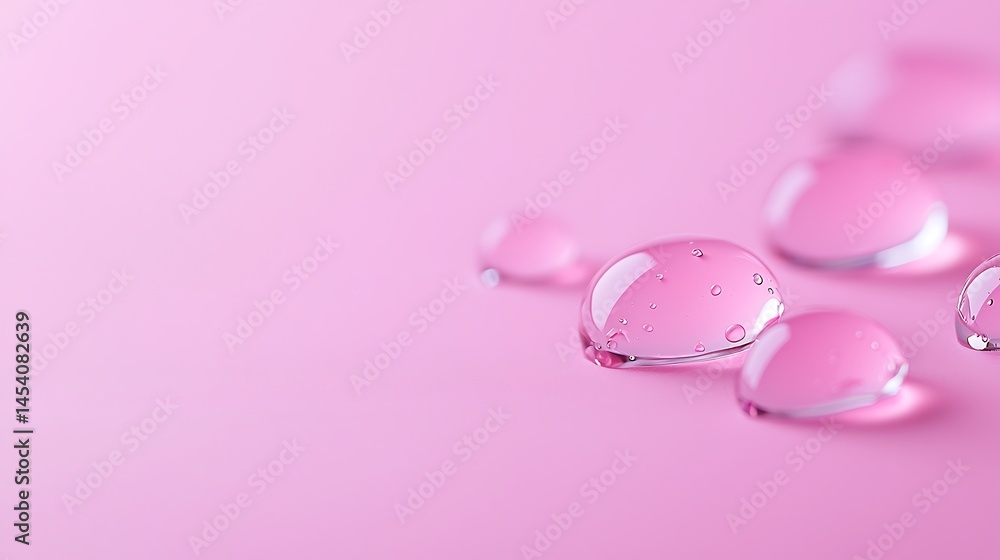 Pink Background Water Droplets Macro Photography Pink Background Water Droplets Macro Photography