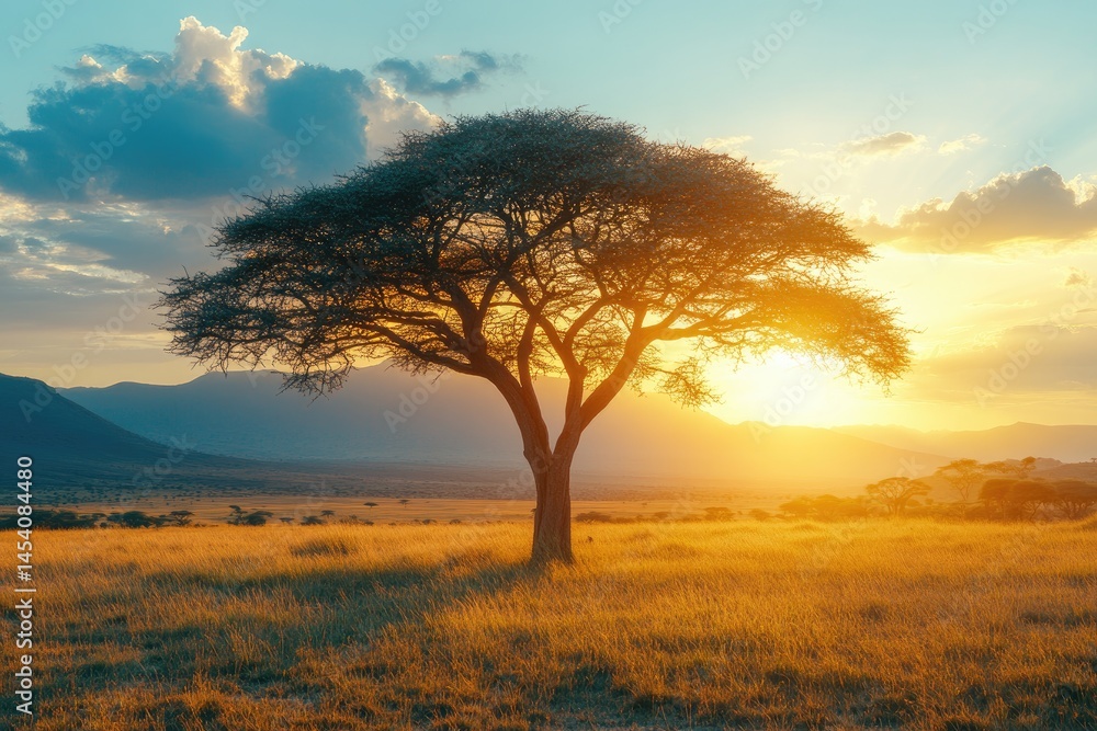 Fototapeta premium Majestic tree at sunset
