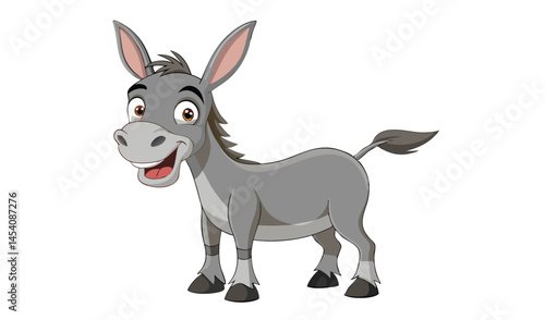 Photos Happy gray donkey cartoon illustration