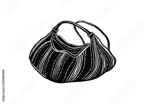 Silhouette of hobo bag isolated on a white background