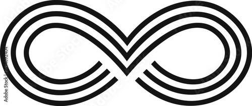 Triple infinity symbol is creating a visual representation of eternity, unlimited possibilities, and endless potential, making it a powerful symbol of continuity and perpetuity