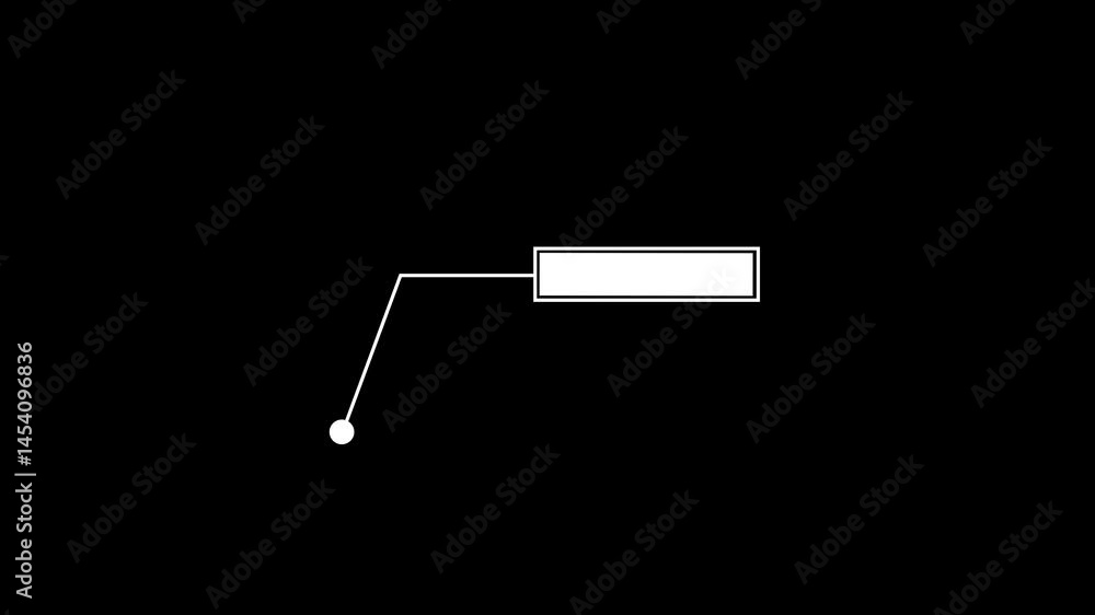 Animated Callout Title Element In White On Black Background. Loading bar.