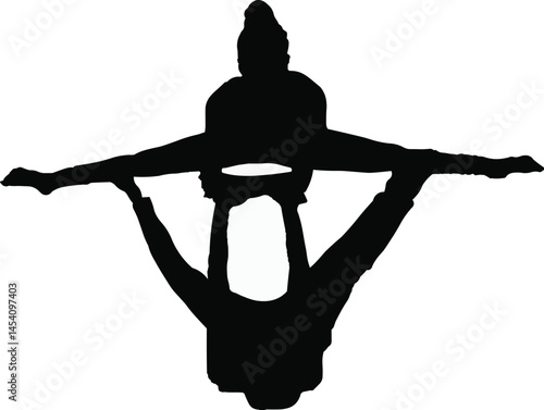 Acro Yoga Silhouette: Partner Balancing Exercise