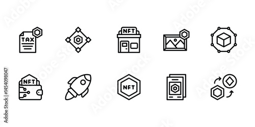 Crypto Art Line Icons Set