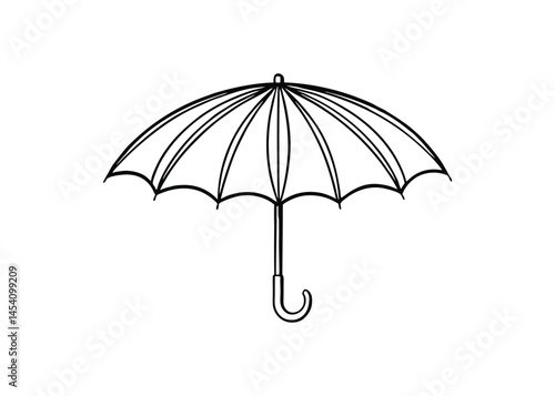Silhouette of an umbrella isolated on a white background