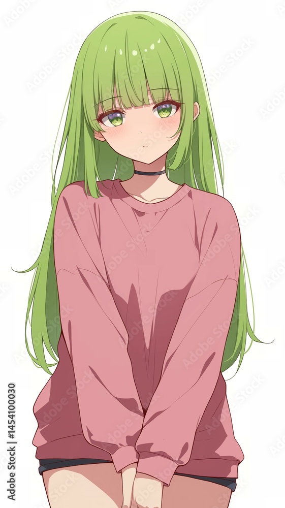 Obraz premium アニメ調の美少女の切り抜き用素材