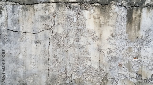 Photograph of weathered concrete wall with visible cracks and textured surface.