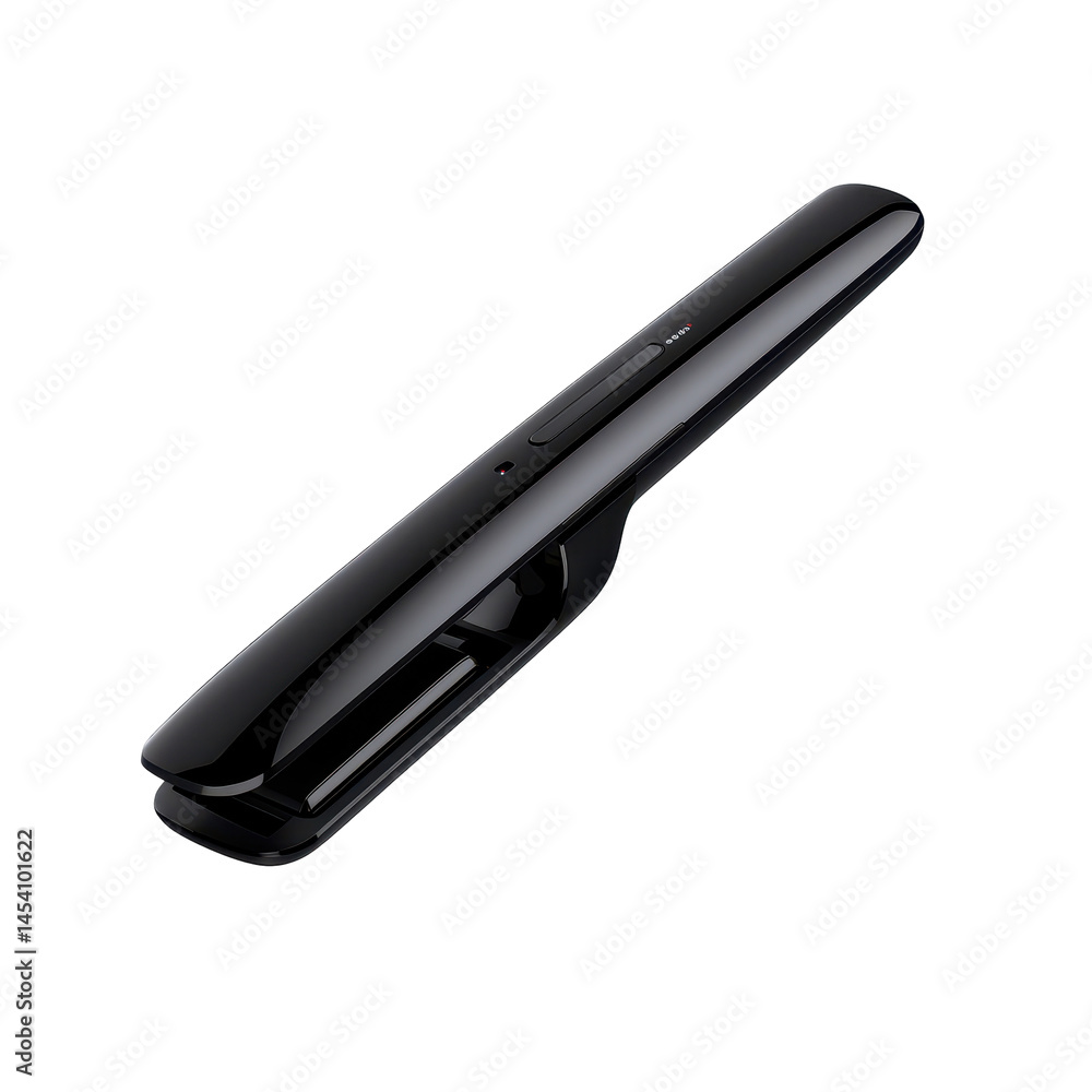 Close-up of a sleek modern black handheld barcode scanner device with ergonomic design and scanning window, used for inventory management and retail checkout on transparent background Close-up of a sleek modern black handheld barcode scanner device with ergonomic design and scanning window, used for inventory management and retail checkout on transparent background