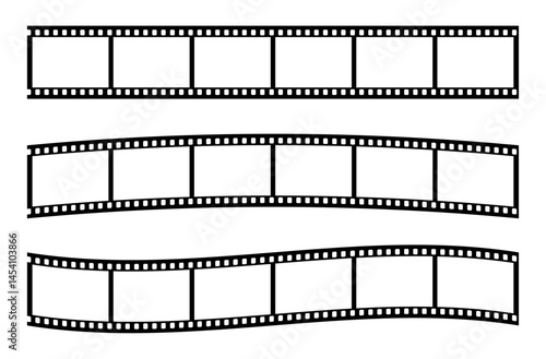 映画・写真・ネガフィルムの枠・飾り枠のアイコン帯
