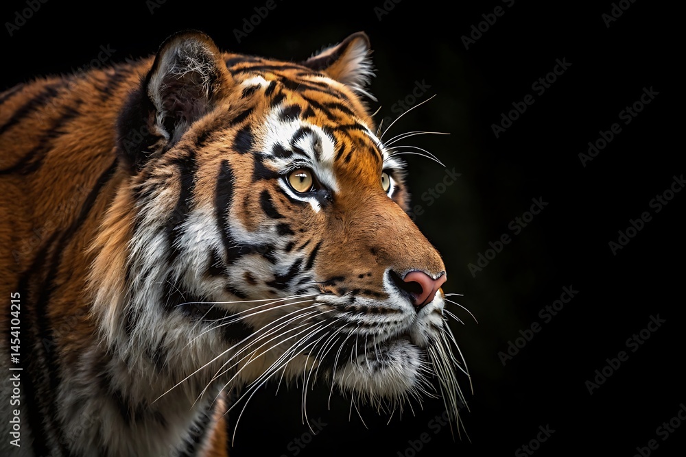 Fototapeta premium Portrait of a Tiger with a black background