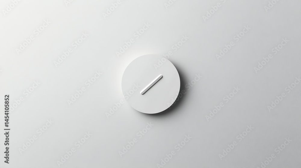 Fototapeta premium 3D render of a simple, white circular object with a central, thin metallic line.