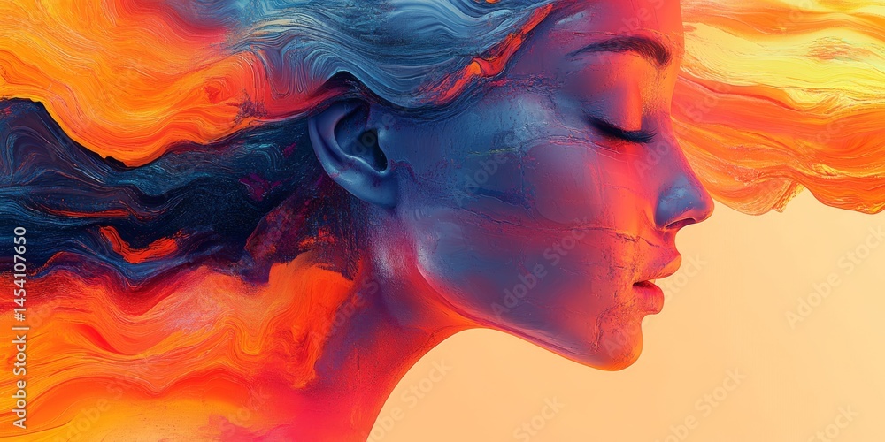 Fototapeta premium Abstract glitch art with colorful, distorted shapes