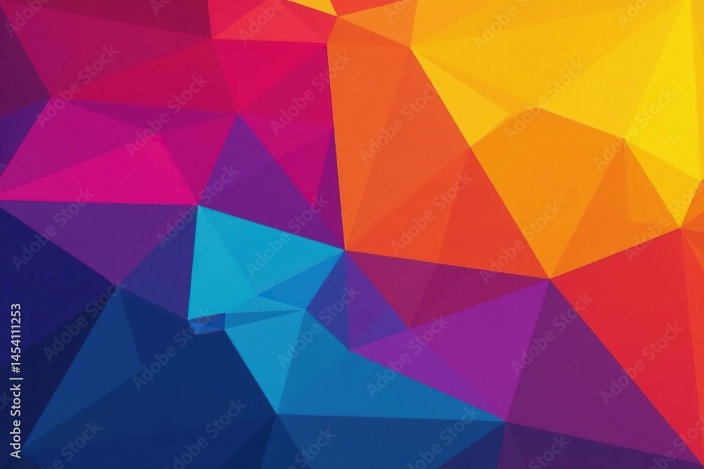 Fototapeta premium Geometric shapes, vibrant colors, bold design, background, art