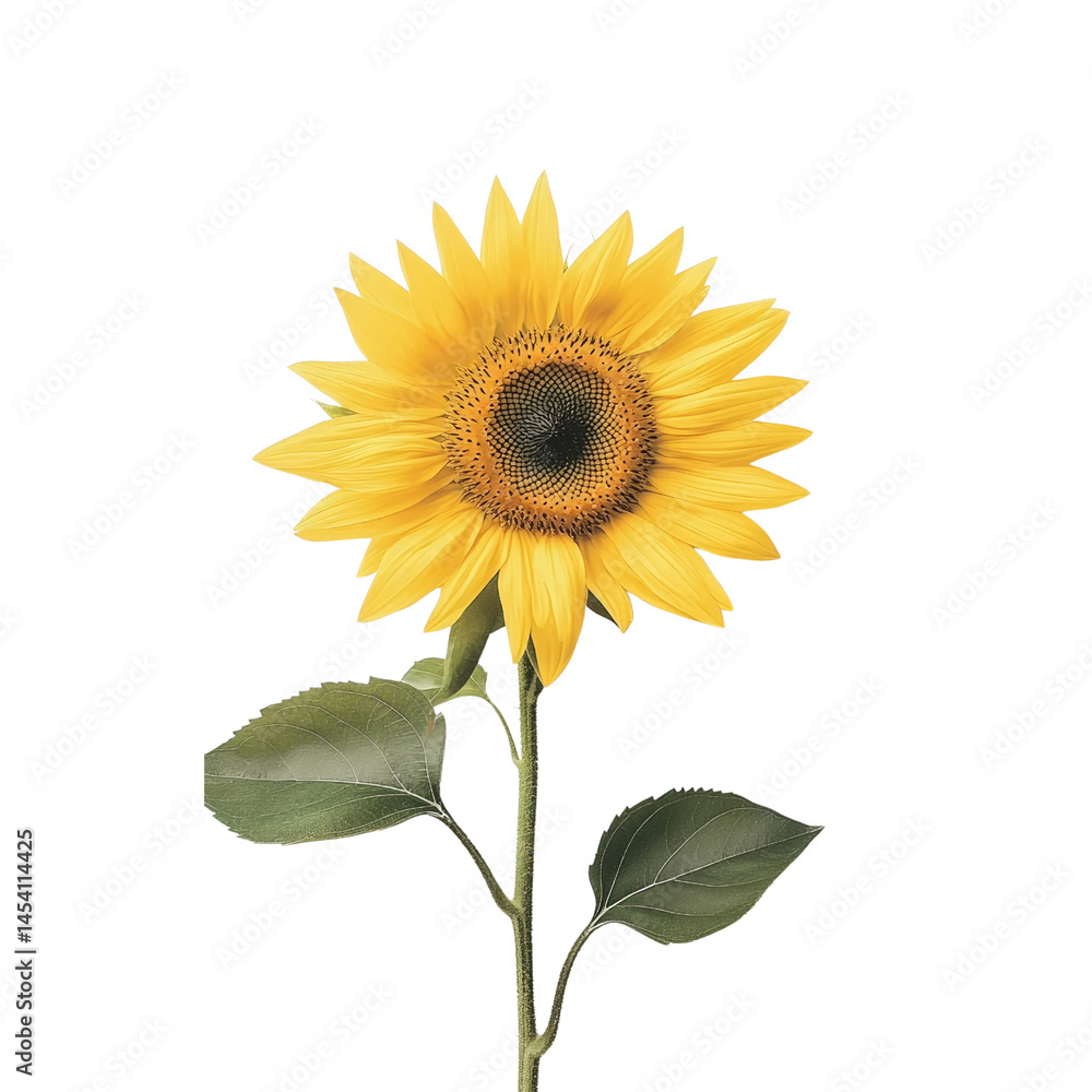 Obraz premium Vibrant sunflower cutout nature environment transparent floral design close-up viewpoint for artistic display
