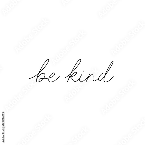 Handwritten script logo that says “be kind” in lowercase, thin line style.