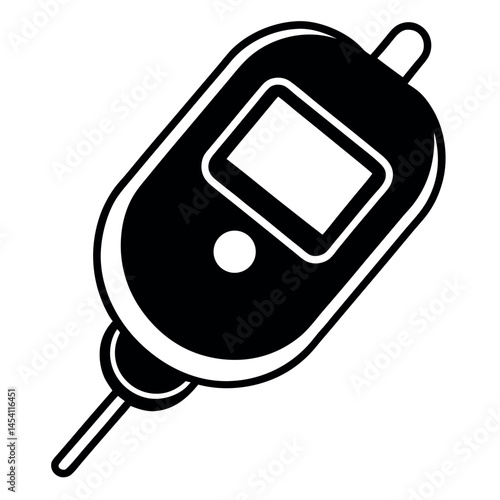 Minimal vector icon of glucometer – clean silhouette style on white