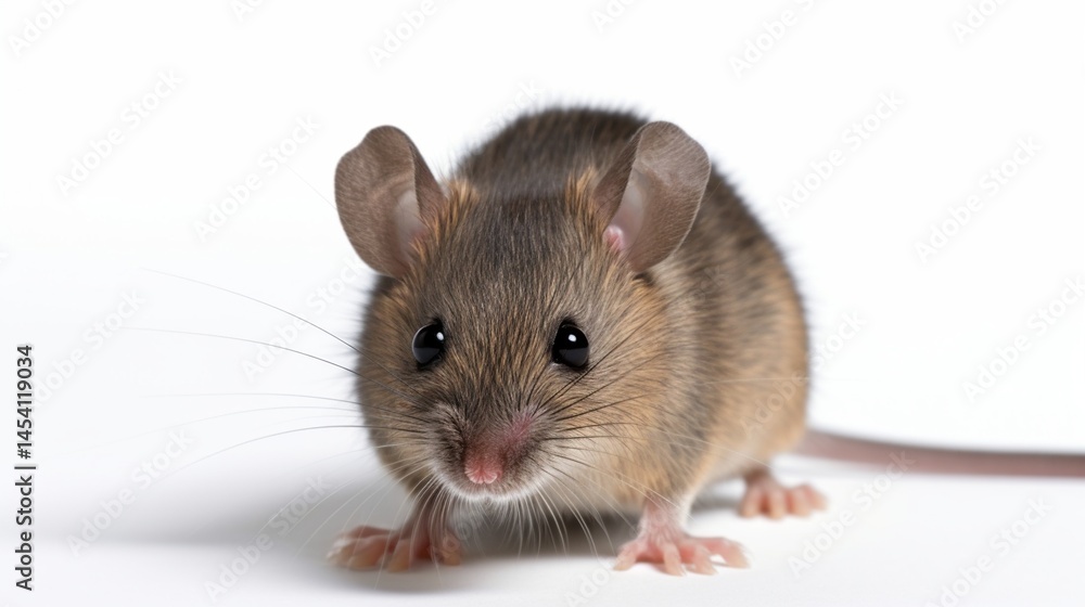Small brown rodent, facing forward, against white background Small brown rodent, facing forward, against white background
