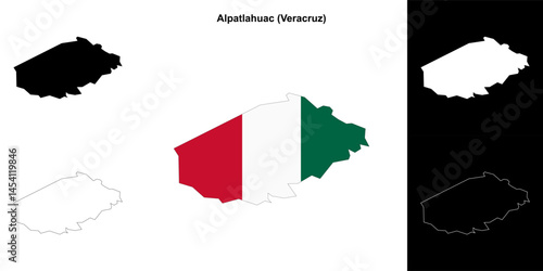 Alpatlahuac municipality (Veracruz) outline map set