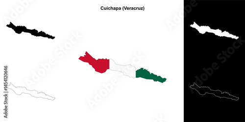 Cuichapa municipality (Veracruz) outline map set