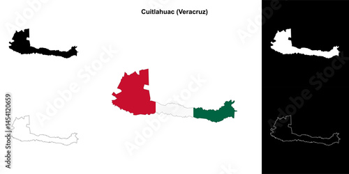 Cuitlahuac municipality (Veracruz) outline map set